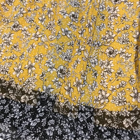 Mama Studio EUC Yellow Floral Spring Summer‎ Knee Length Midi Skirt Size XS - Picture 3 of 4